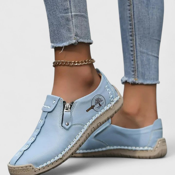 Elegant women's shoes providing comfort and foot pain relief, designed for stylish all-day wear.