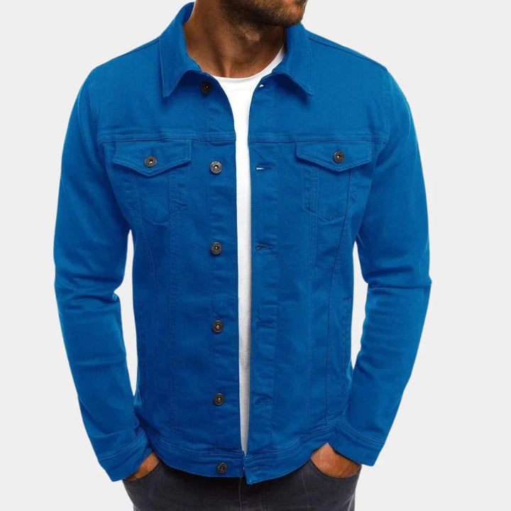 Men's casual denim jacket, a timeless style outerwear piece for versatile everyday wear.