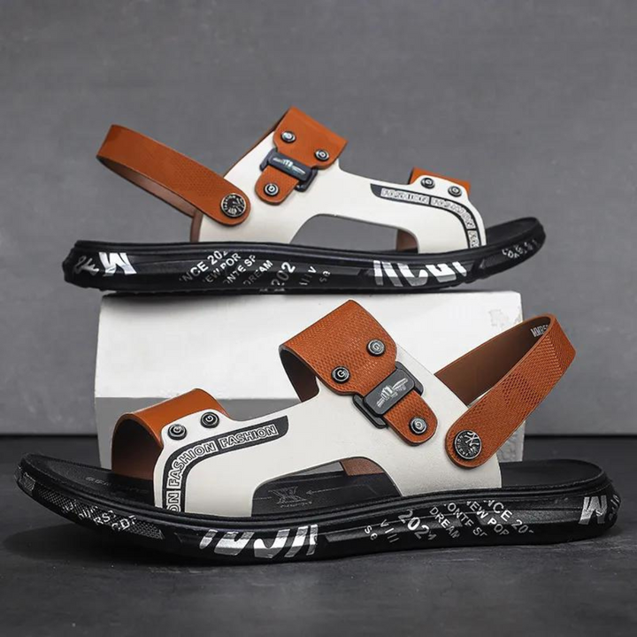 Men's urban strap sandals with buckle detail, cushioned for comfort. Perfect summer casual and everyday wear.