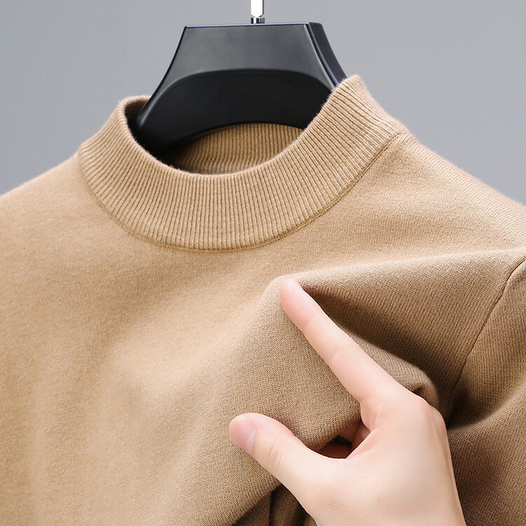 Men's tailored pullover sweater with elegant hem, perfect fit. Sophisticated & versatile for formal or casual wear.
