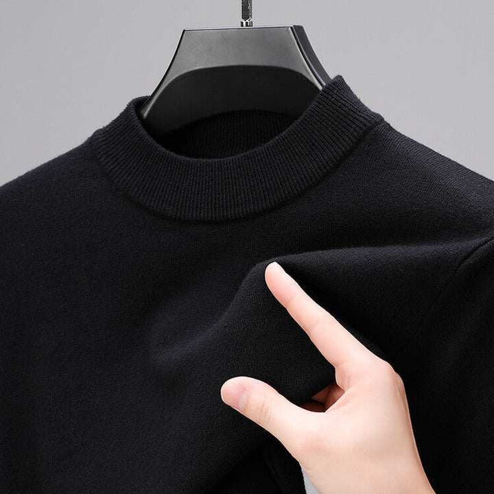 Versatile men's fashion pullover, tailored fit. Elegant long sleeve sweater for a comfortable and sophisticated look.
