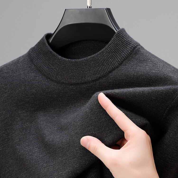 Comfortable men's tailored fit pullover sweater. Features an elegant hem, ideal for versatile formal & casual wear.