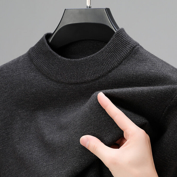 Comfortable men's tailored fit pullover sweater. Features an elegant hem, ideal for versatile formal & casual wear.
