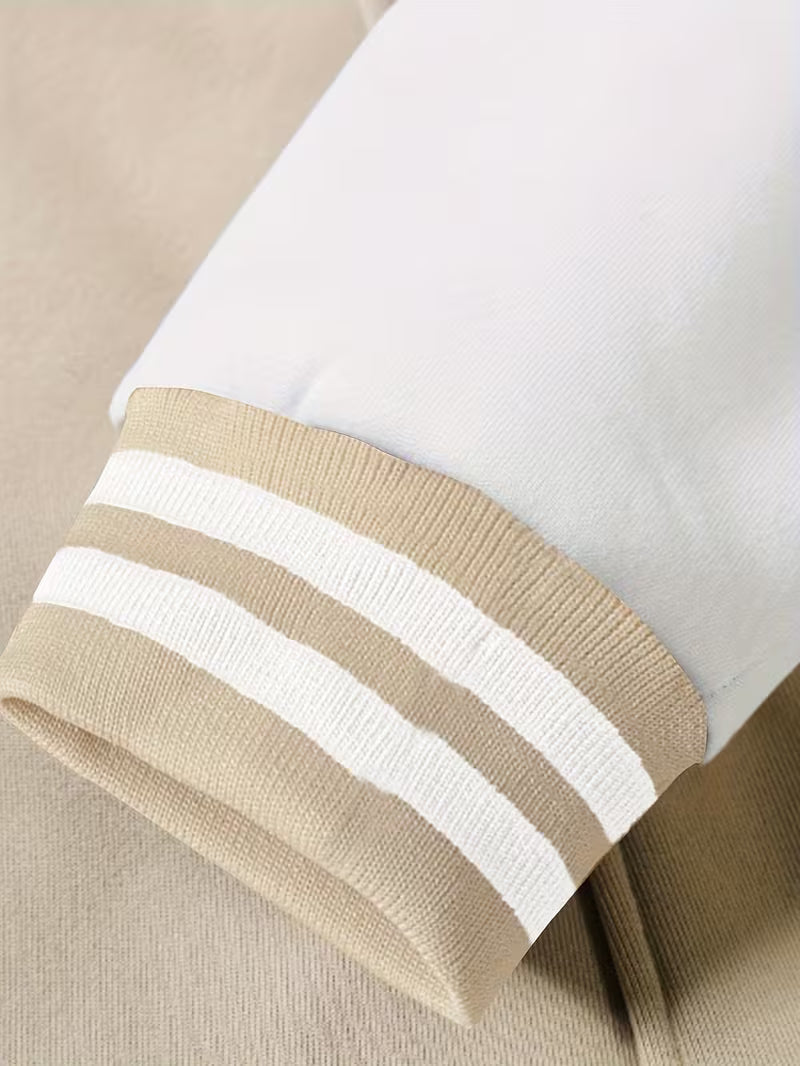 Lightweight men's zip-up color block jacket. Casual baseball collar outerwear for a modern, sporty men's style.