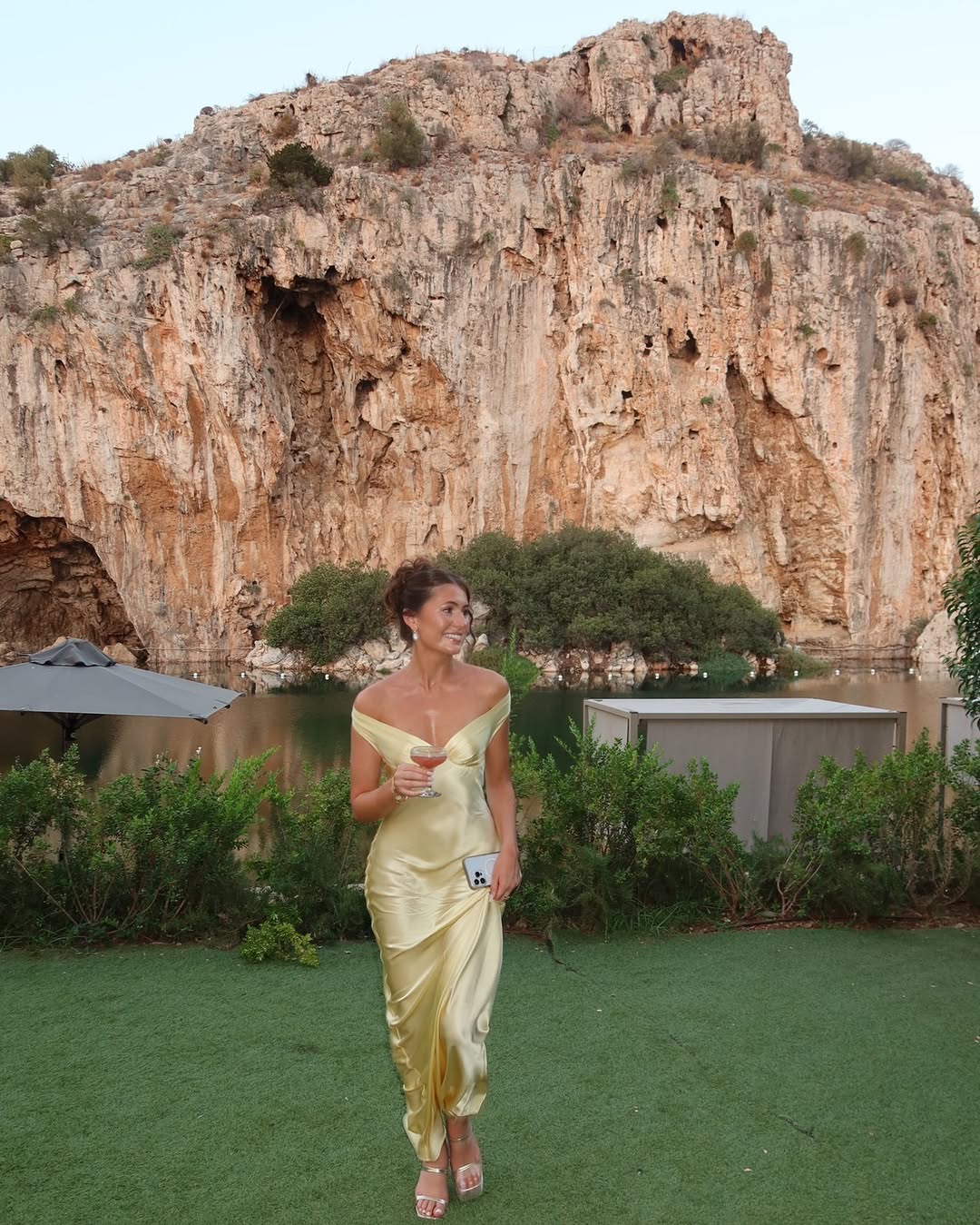 Chic yellow backless maxi dress. Elegant women's long gown, perfect for glamorous evening or formal special occasions.