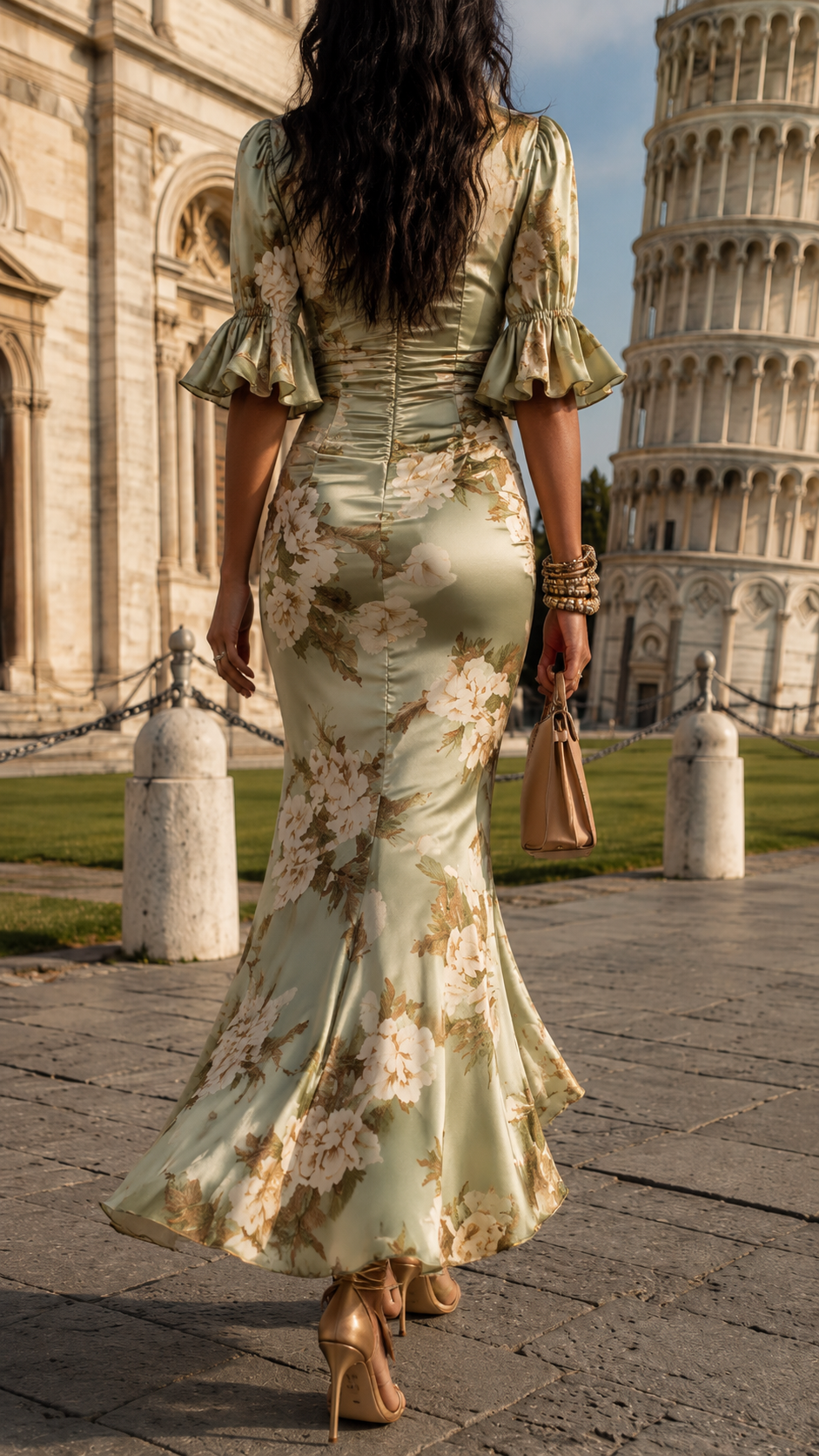 Stylish floral print maxi dress for women, ideal for spring events, summer vacations, or elegant occasions.