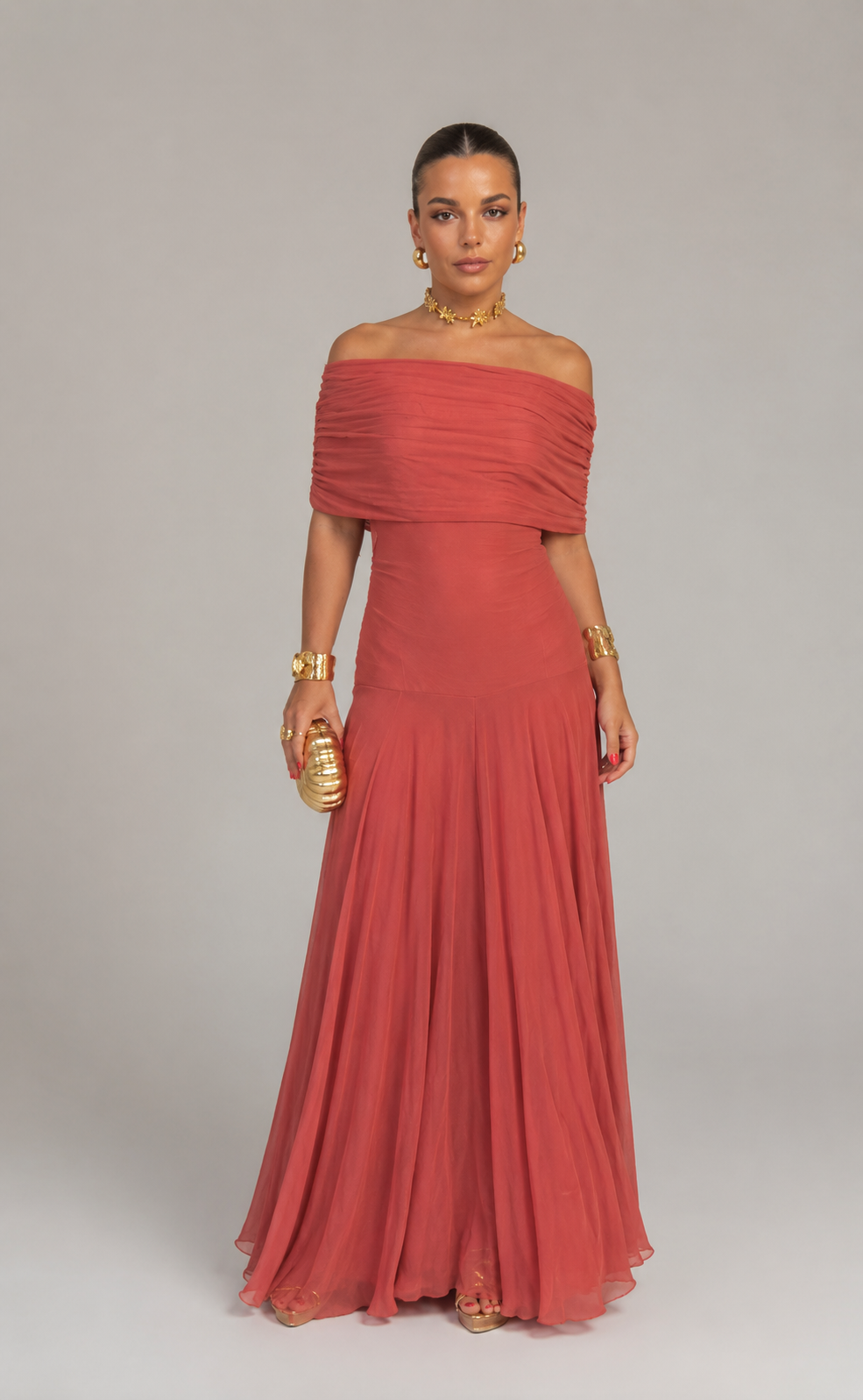 Elegant one-shoulder maxi dress for women, perfect for sophisticated evening and party wear.