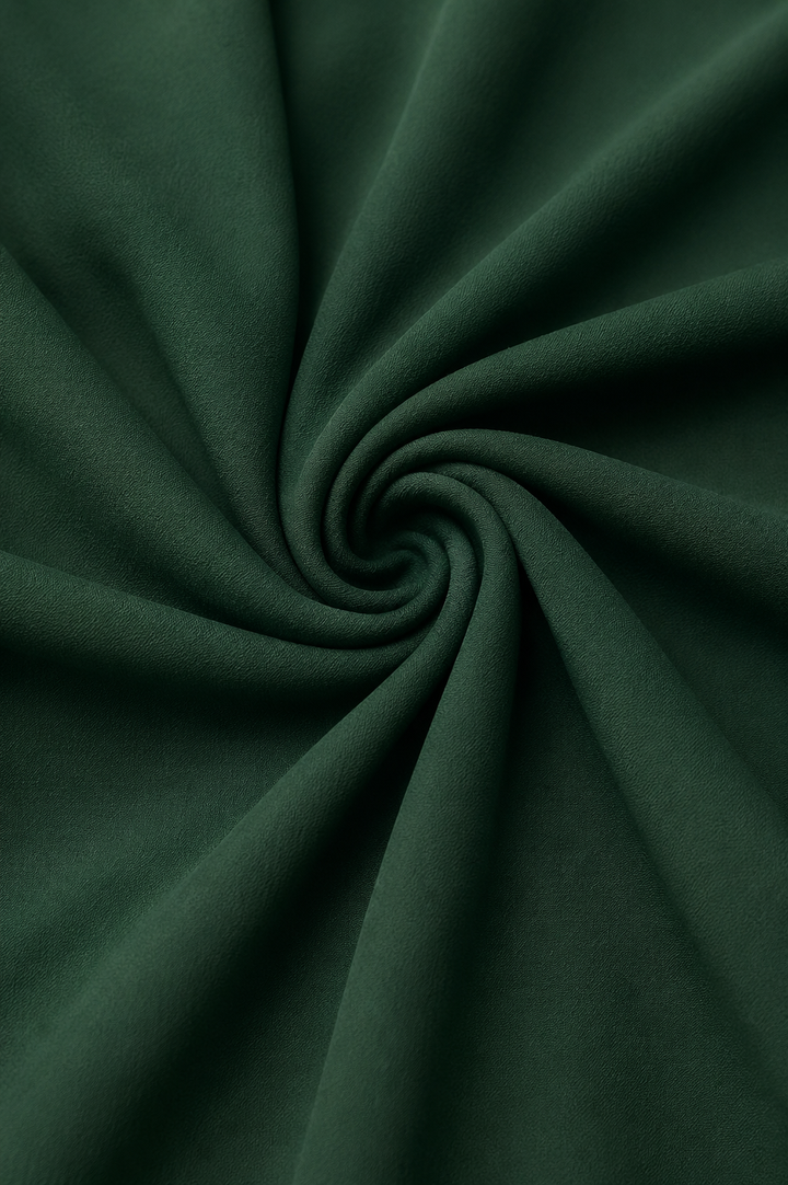 Stunning green elegant midi dress with draped neckline, a chic and flowy option for summer or vacation.