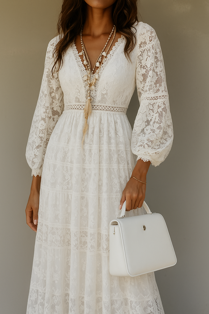 Bohemian floral print maxi dress for women, perfect for summer vacation. Flowy, comfortable beachwear style.