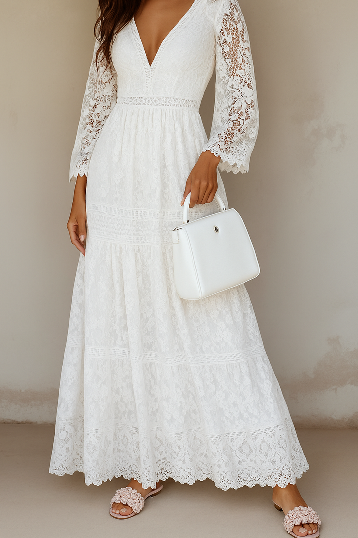 Elegant boho chic women's floral maxi dress, ideal for spring fashion, casual wear, or vacation.
