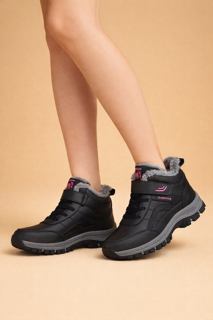 Cozy women's waterproof snow ankle boots, offering warmth and comfort for outdoor winter activities.