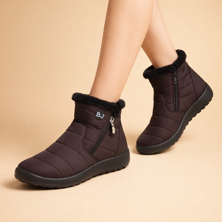 Premium women's non-slip snow boots, waterproof and warm, designed for comfort and durability in winter.