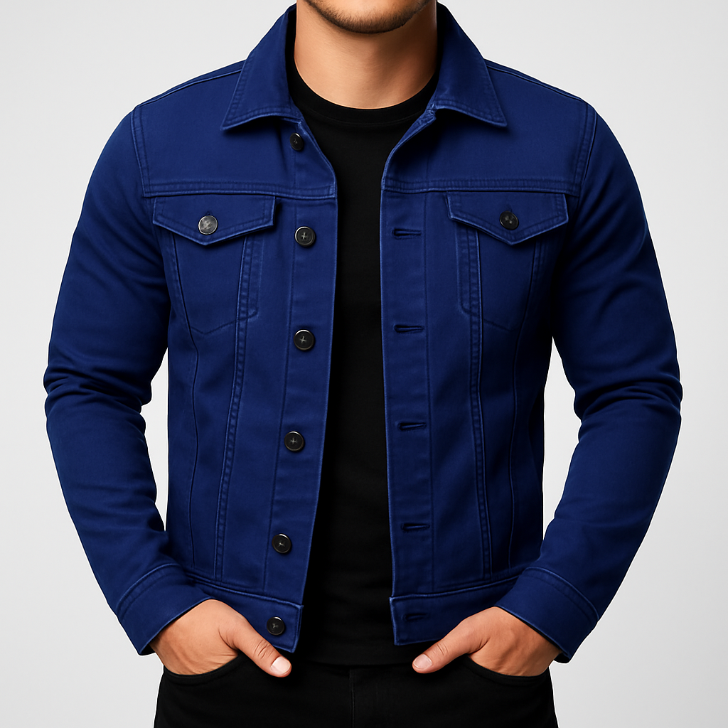 Stylish solid men's jacket. Perfect versatile casual outerwear for spring, autumn, and everyday wear.