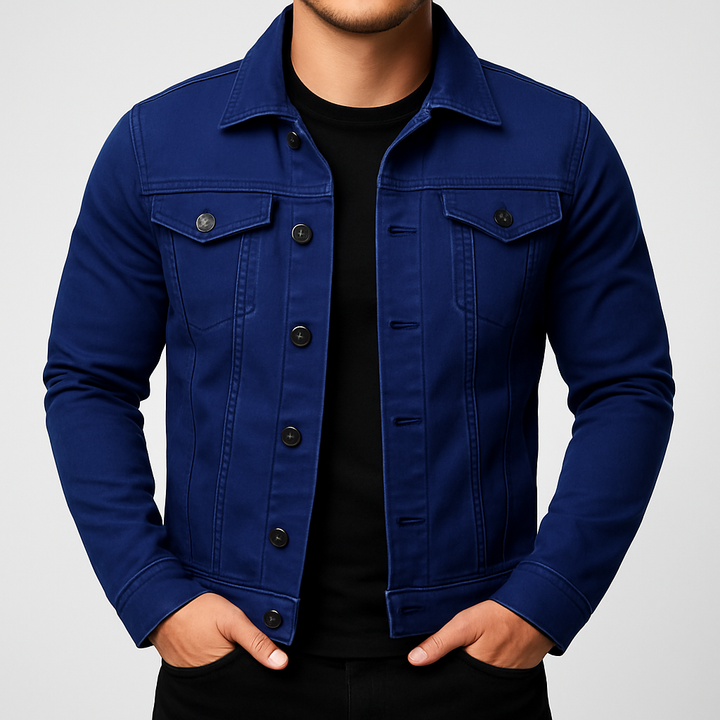 Stylish solid men's jacket. Perfect versatile casual outerwear for spring, autumn, and everyday wear.