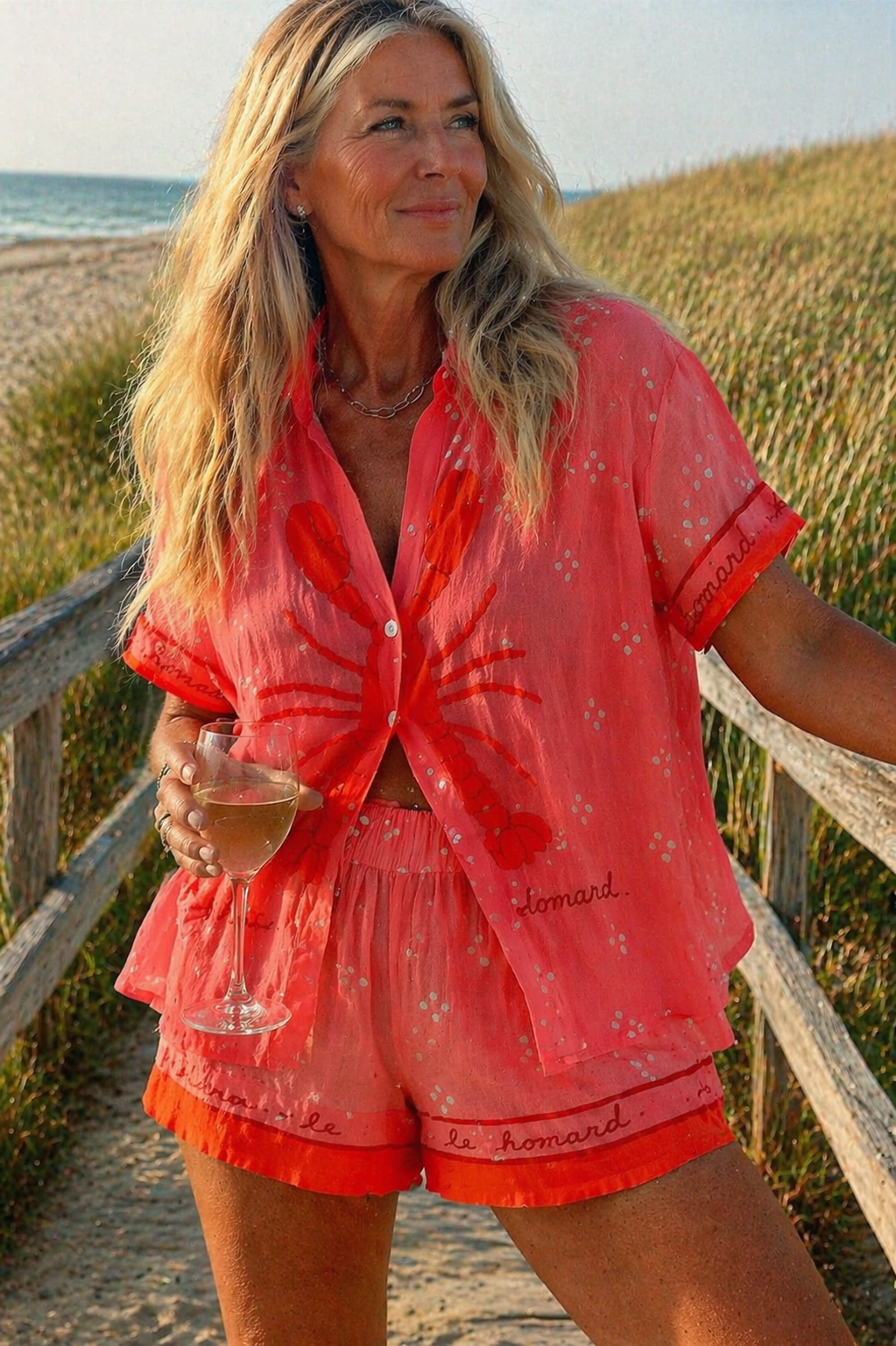 Women's fashionable two-piece summer set with a stylish top and comfortable shorts. Perfect casual outfit.