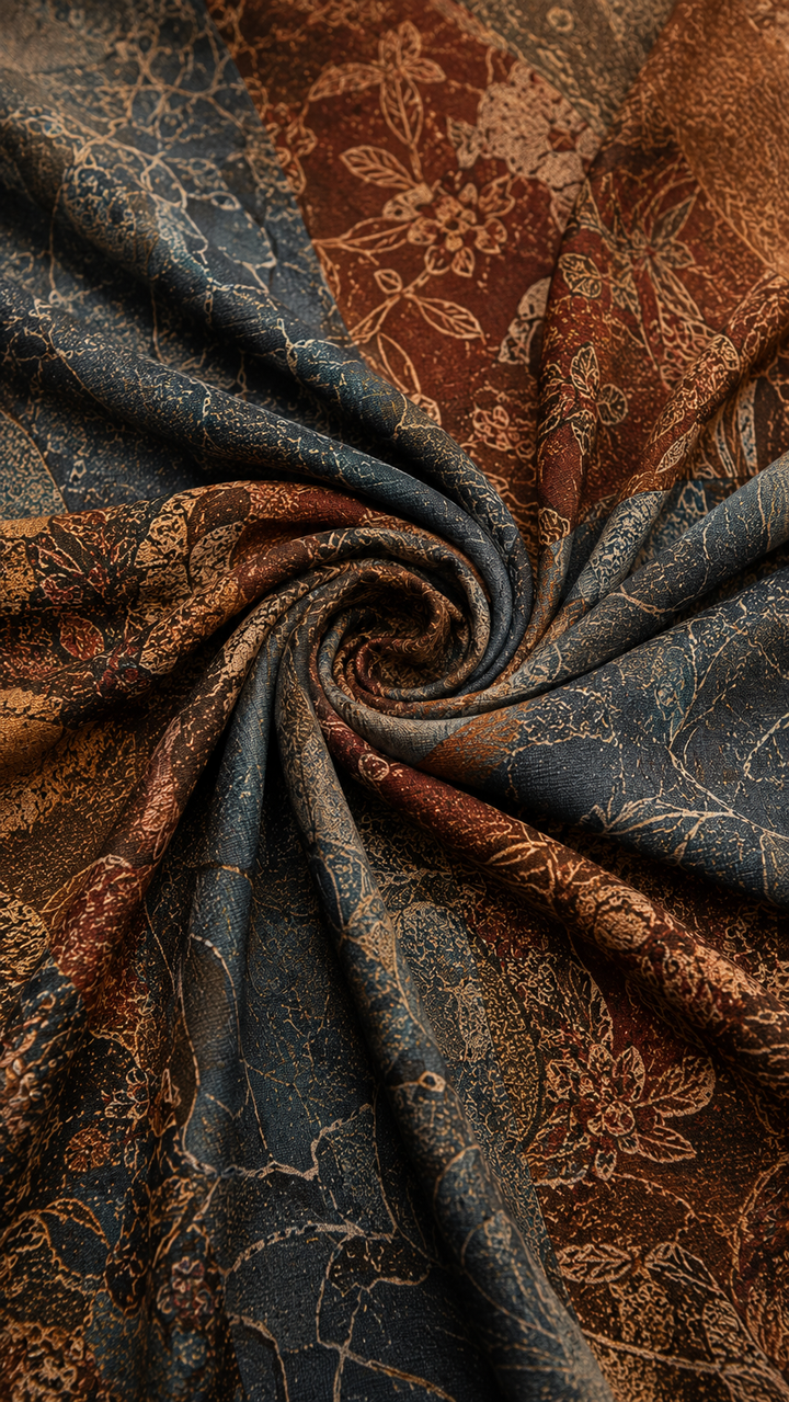 Boho women's floral asymmetrical maxi dress in earthy tones, a stylish and flowing summer or vacation outfit.