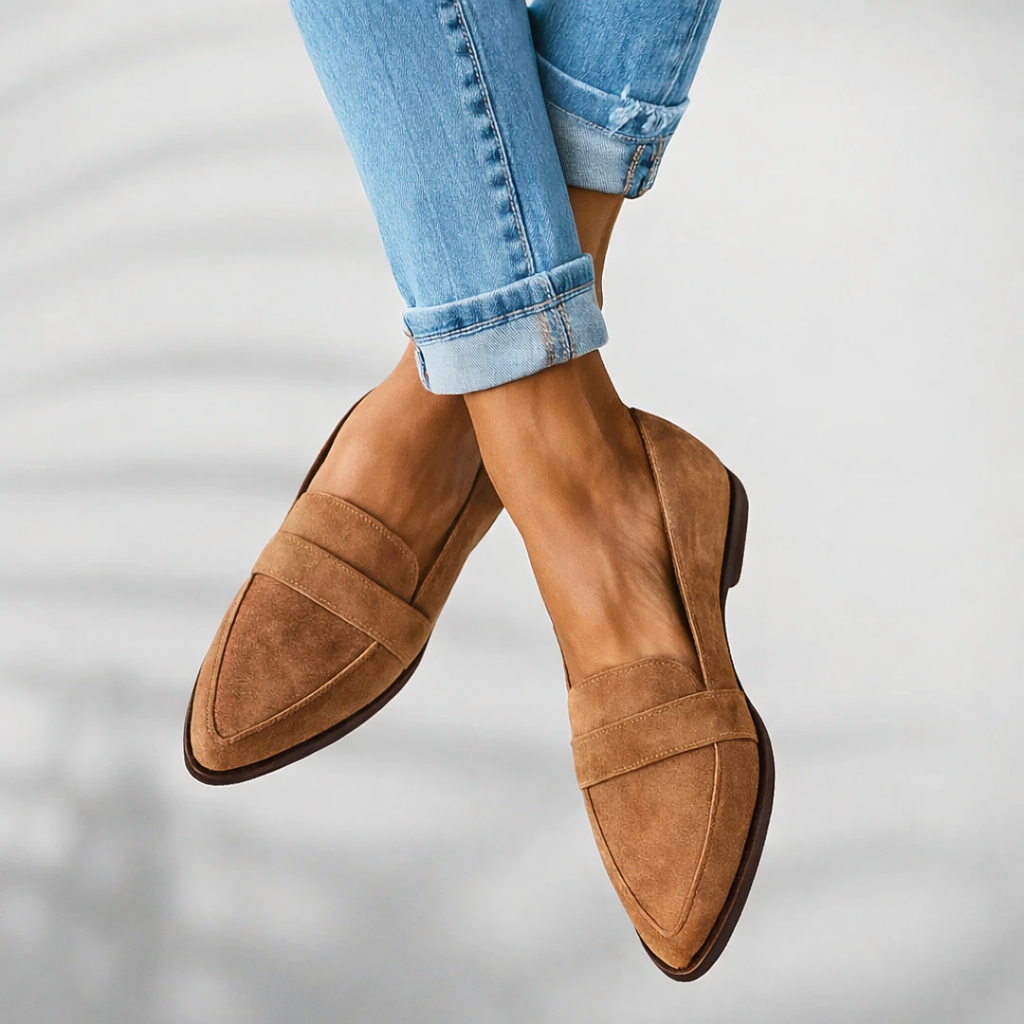 Stylish women's flat loafers, designed for ultimate comfort and orthopaedic support for daily wear.