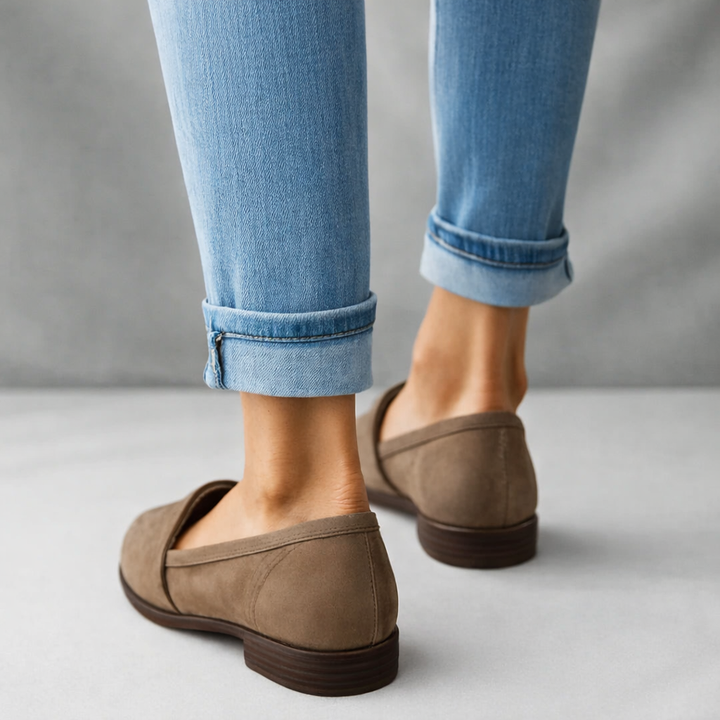 Versatile women's slip-on loafers, ideal for all-day wear, offering cushioned orthopaedic comfort.