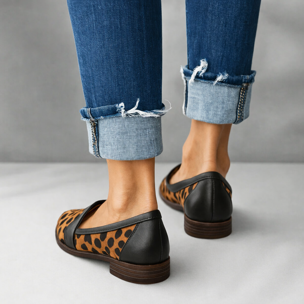 Pair of orthopaedic cushioned women's loafers, featuring easy slip-on design for ultimate all-day comfort.