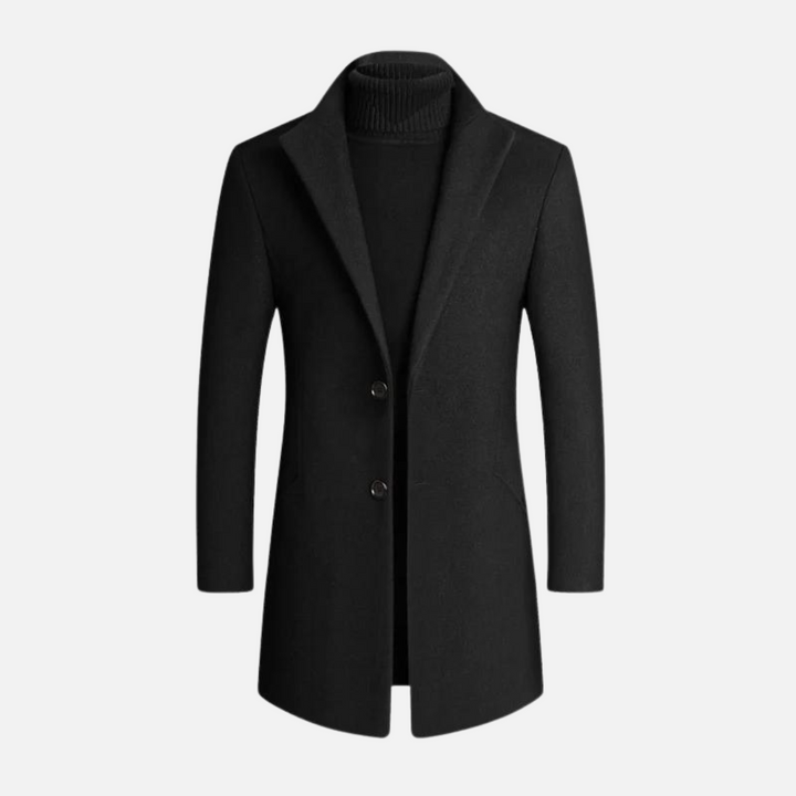 Men's slim-fit dress coat, tailored for a sophisticated look. Perfect formal overcoat for autumn/winter.