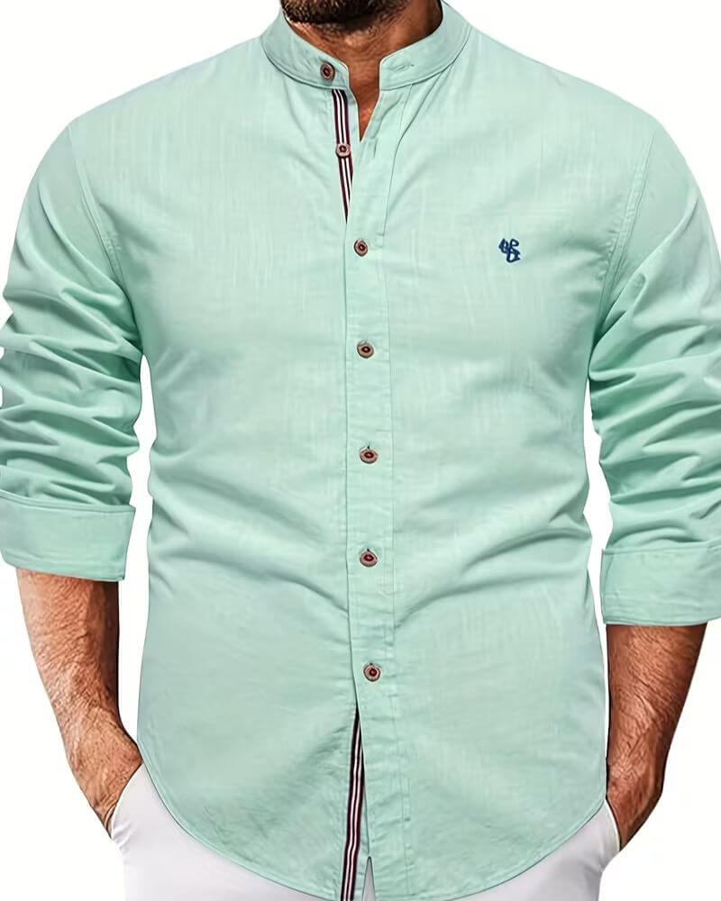 Stylish men's long sleeve shirt for smart casual occasions, office wear, or dinner. Modern & versatile.