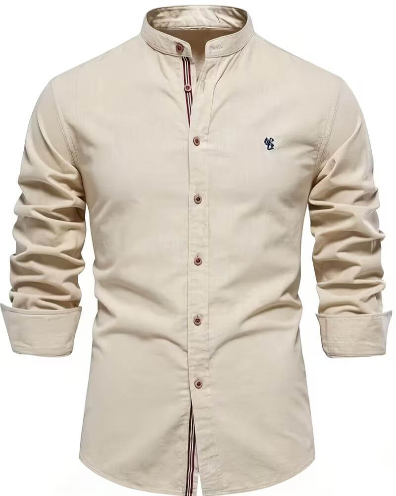 Effortless men's long sleeve shirt, perfect for casual and smart casual men's fashion. Versatile & stylish.
