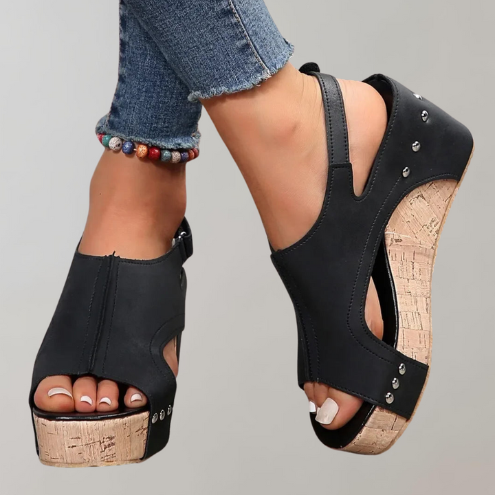 Women's high heel sandals designed for foot health, offering stylish orthopedic comfort & arch support.