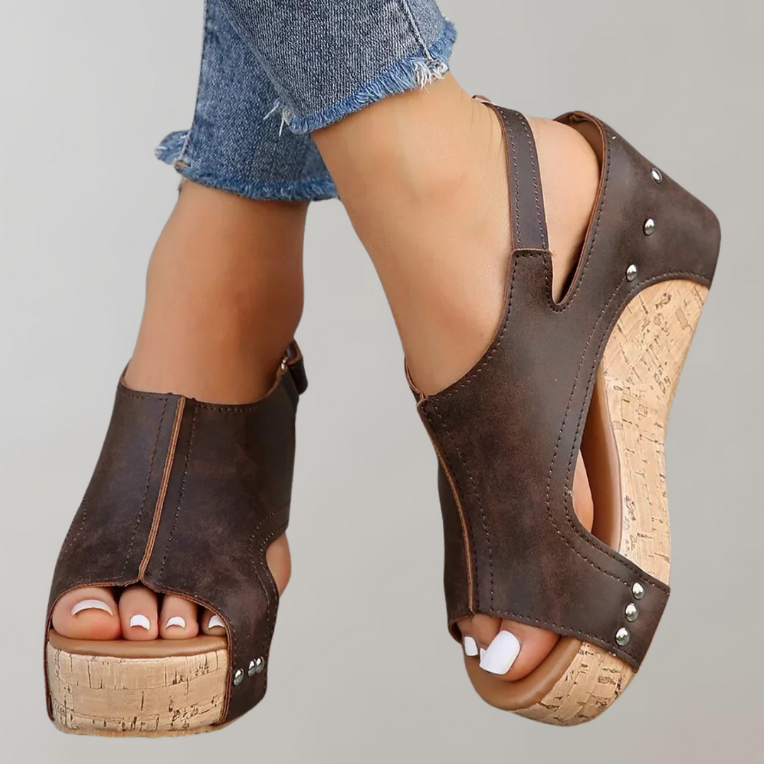 Fashionable women's high heel sandals, perfect summer footwear with comfortable orthopedic design.