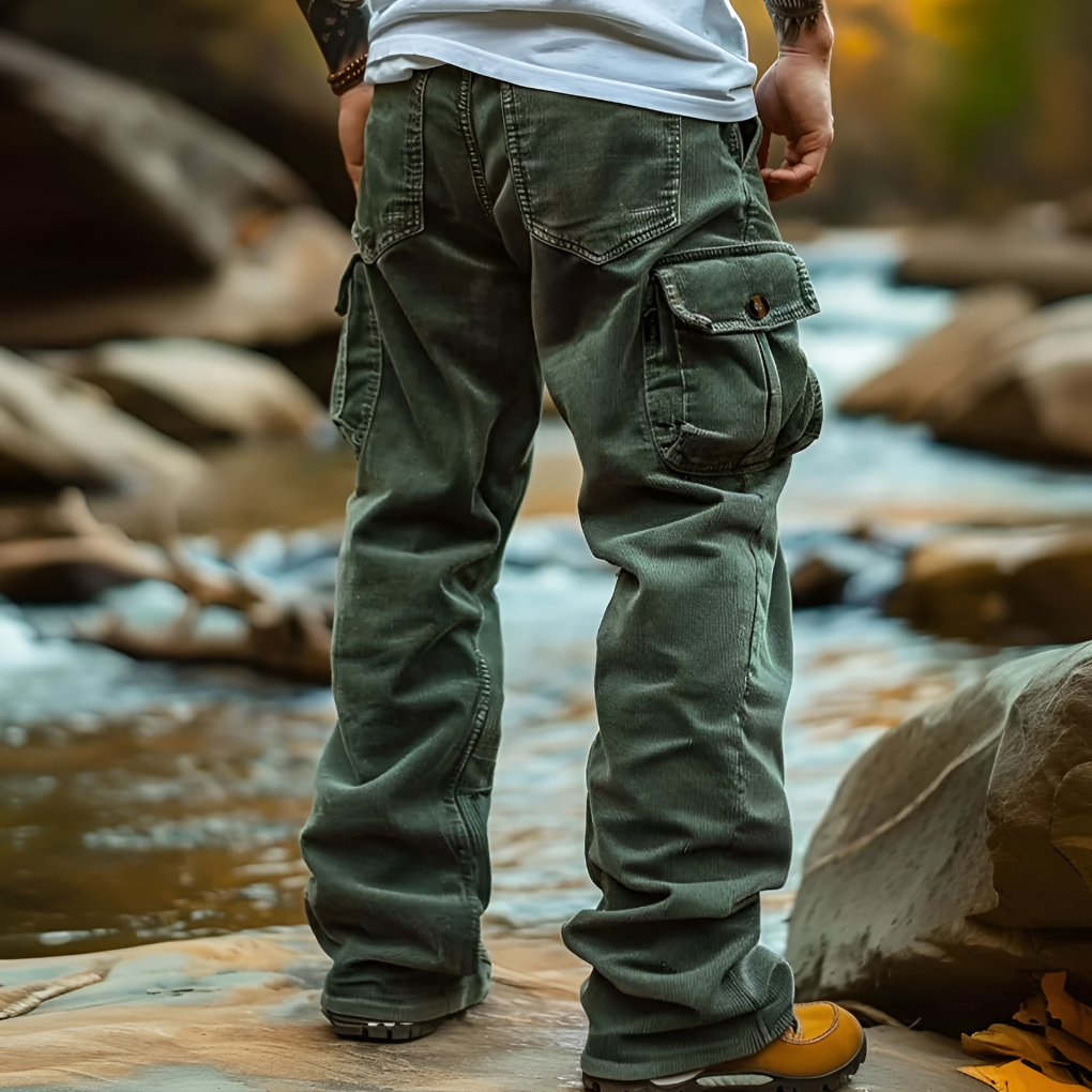Comfortable men's straight leg trousers with a textured finish, ideal for versatile smart casual & daily fashion.