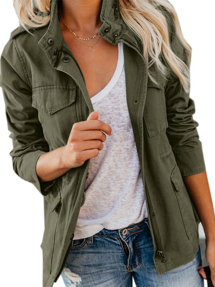 Women's comfortable everyday zipper jacket, regular fit, perfect for casual fall & winter fashion.