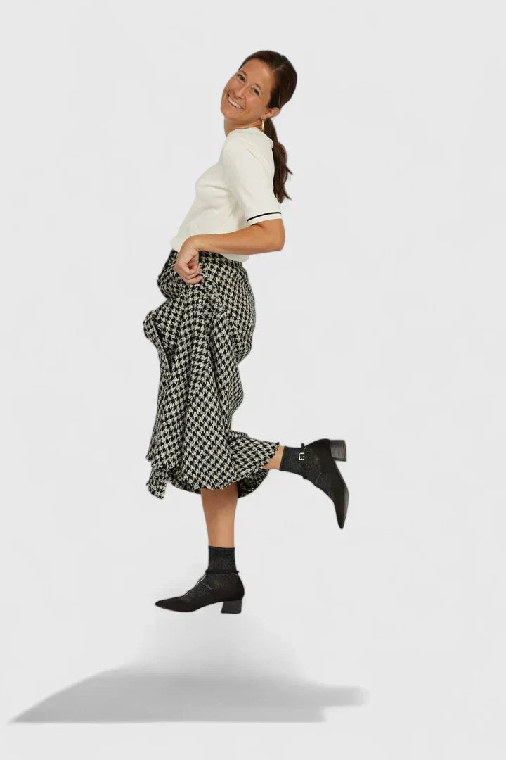 Comfortable black orthopaedic block heels for women, providing stability and style for work or dress occasions.