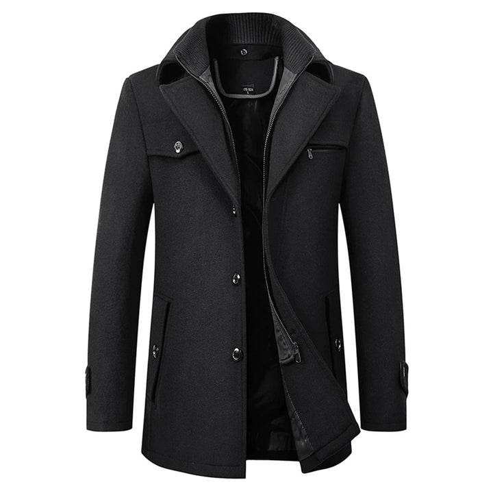 Men's elegant long trench coat for versatile style. Perfect classic outerwear for business casual or formal occasions.