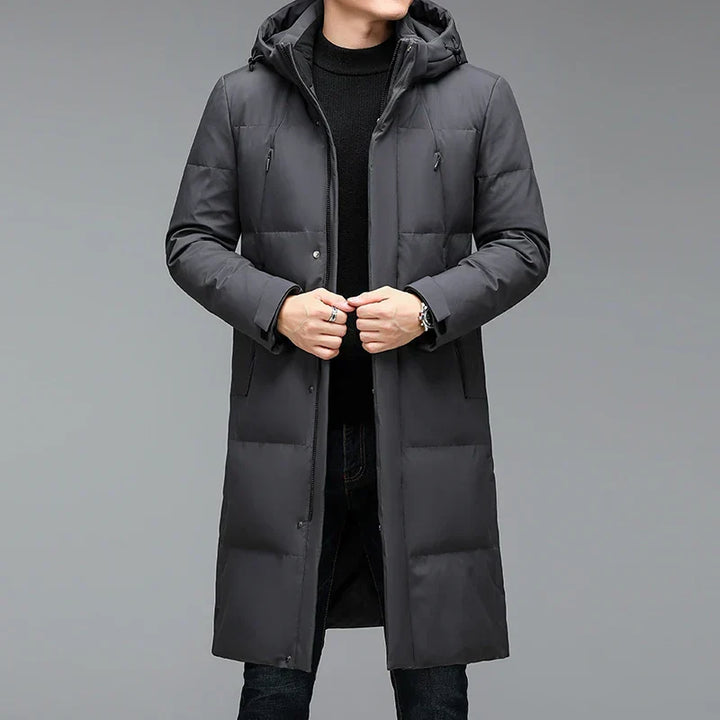 Insulated men's waterproof parka for extreme cold. Breathable winter coat, perfect durable outerwear for outdoor activities.