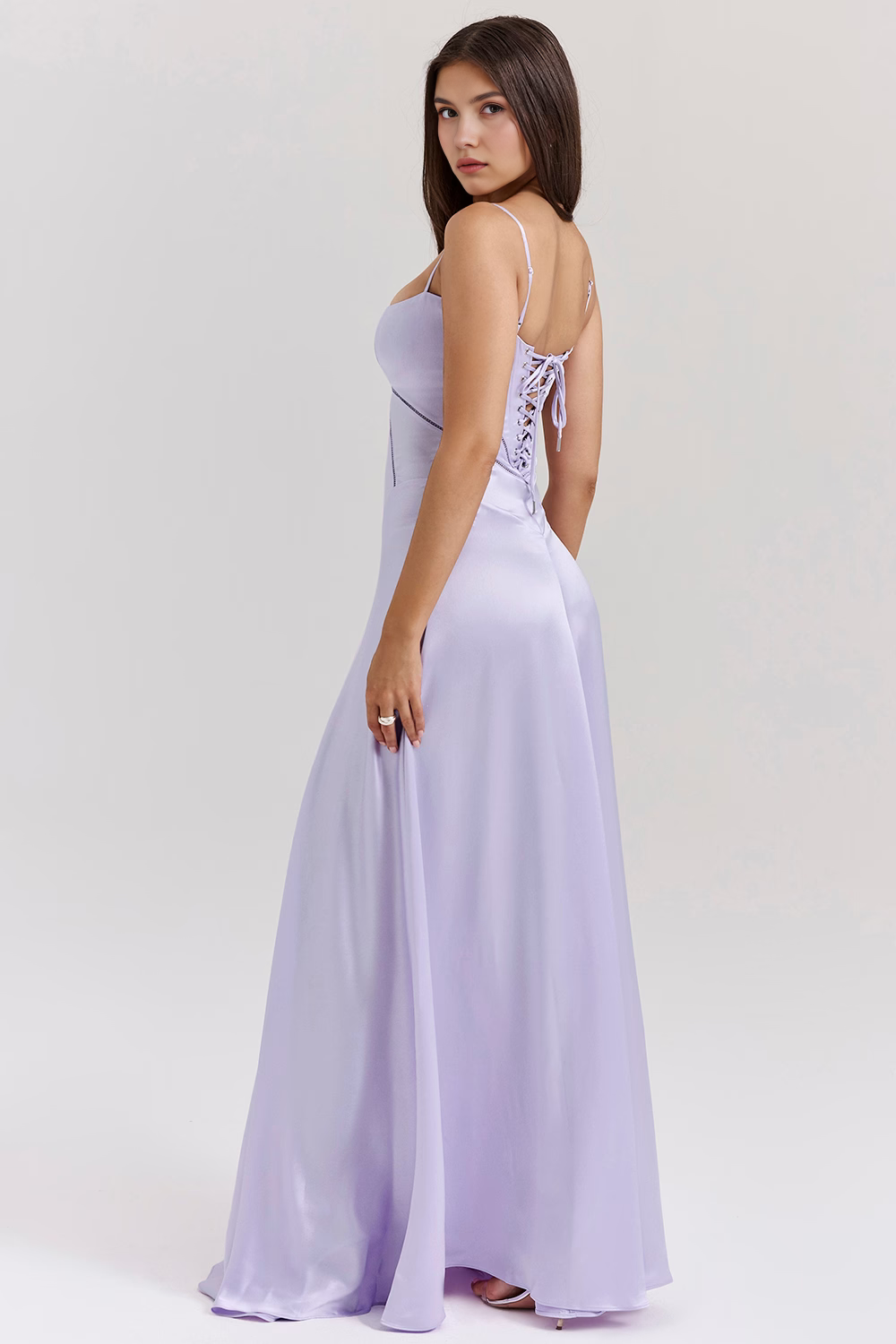 Hot pink bustier maxi dress for women, a stunning formal party gown.