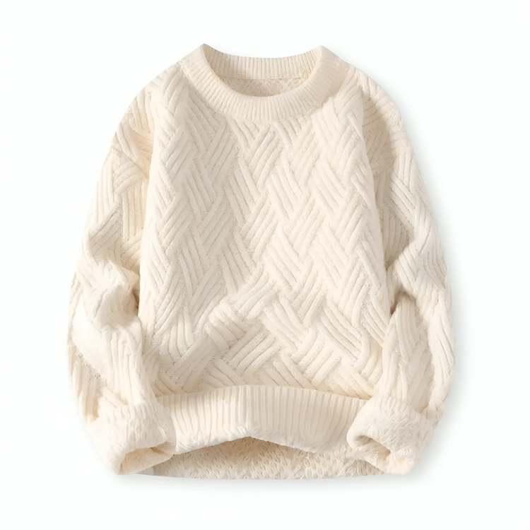 Versatile men's ribbed crew neck sweater, great for casual wear. Comfortable long sleeve top for men's clothing.