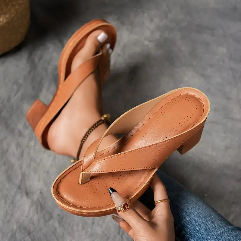 Chic women's premium block heeled sandals, providing ultimate comfort and a stylish look for daily wear.