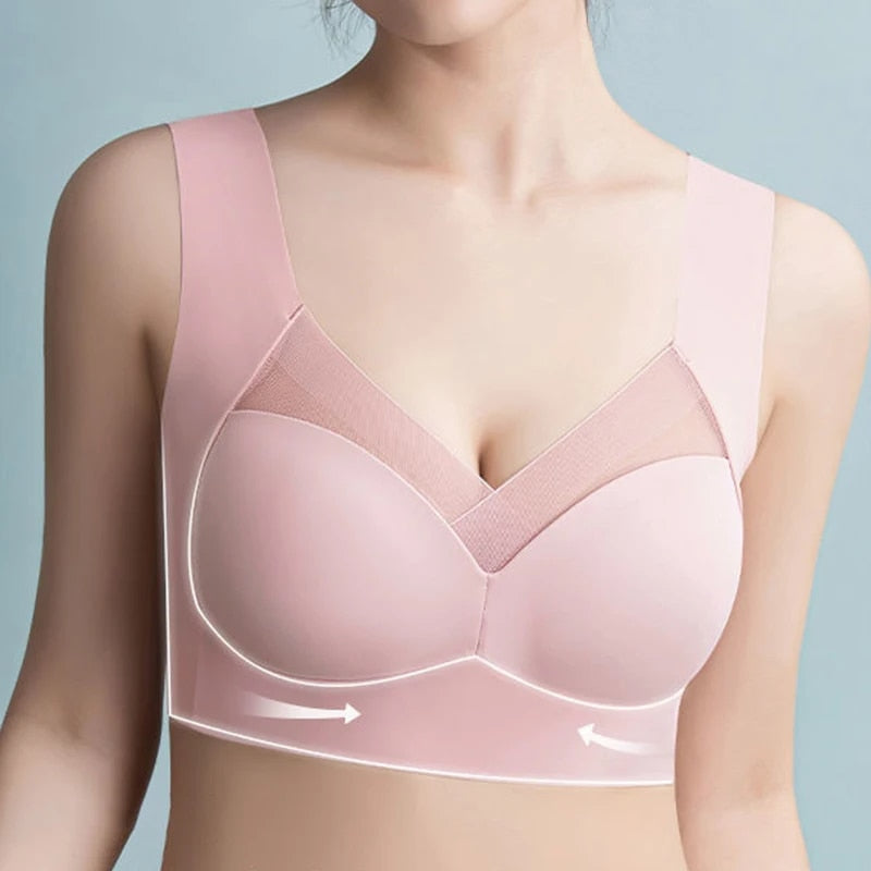 Comfortable women's wireless bra with seamless construction, offering gentle support & a smooth look.
