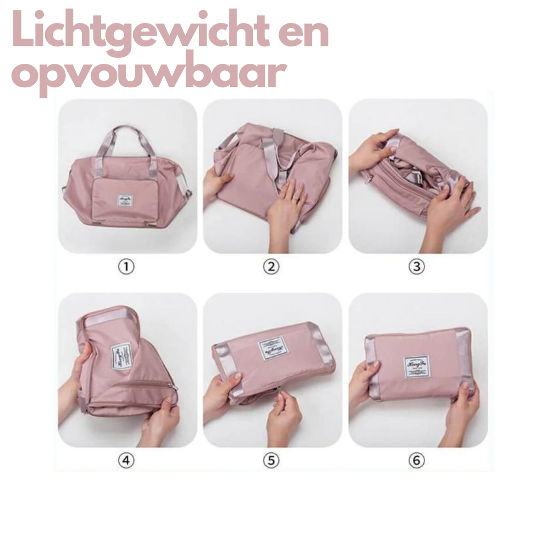 Women's versatile folding travel bag, compact & portable tote, perfect for stylish everyday use.