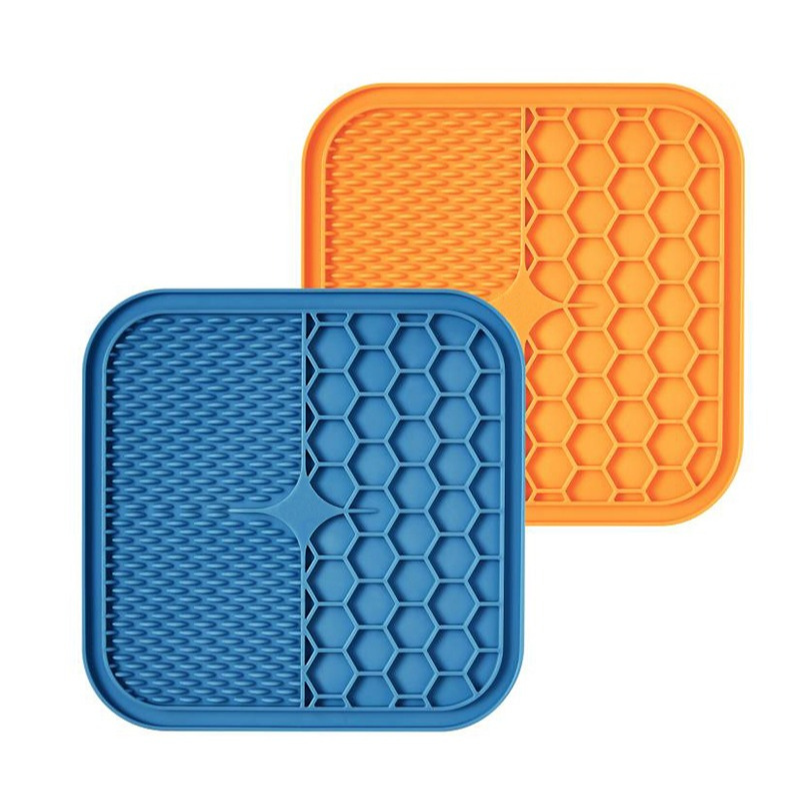 Dog & cat slow feeder lick mats (2-pack) for anxiety relief, boredom busting, & pet enrichment.