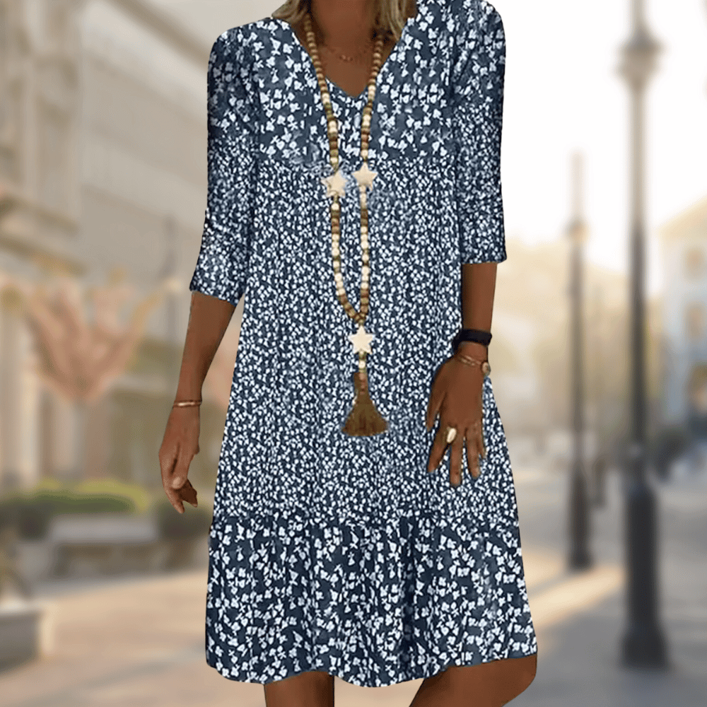 Women's casual printed maxi dress with a comfortable fit, perfect for everyday wear and versatile styling.