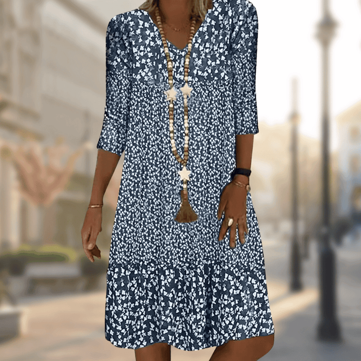 Women's casual printed maxi dress with a comfortable fit, perfect for everyday wear and versatile styling.