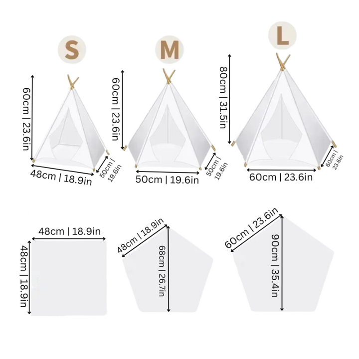 Stylish unisex canvas pet teepee for cats & small dogs. Washable, cozy pet bed & play tent accessory.