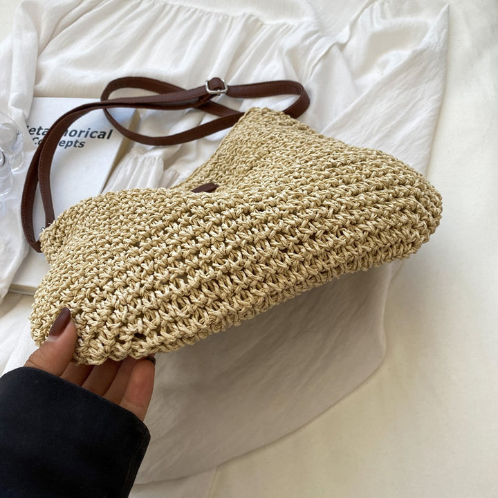 Versatile women's bohemian crossbody bag in brown, offering ample space for all your daily essentials.