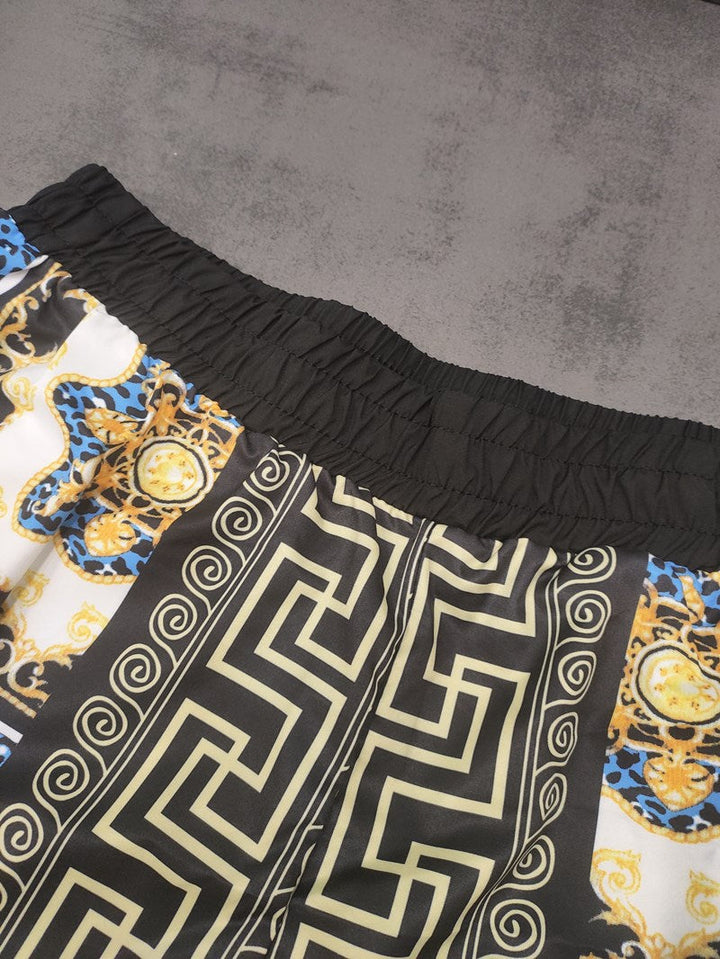 Men's coordinated shorts and short sleeve shirt summer set. Stylish for beach, resort, & casual wear.