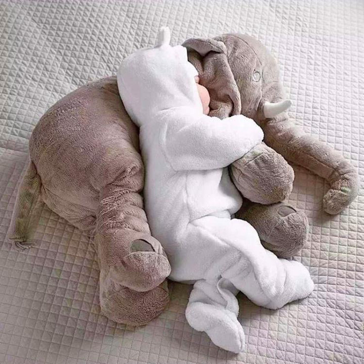 Unisex elephant baby plush pillow, soft & cuddly, a perfect comfort toy for all infants.