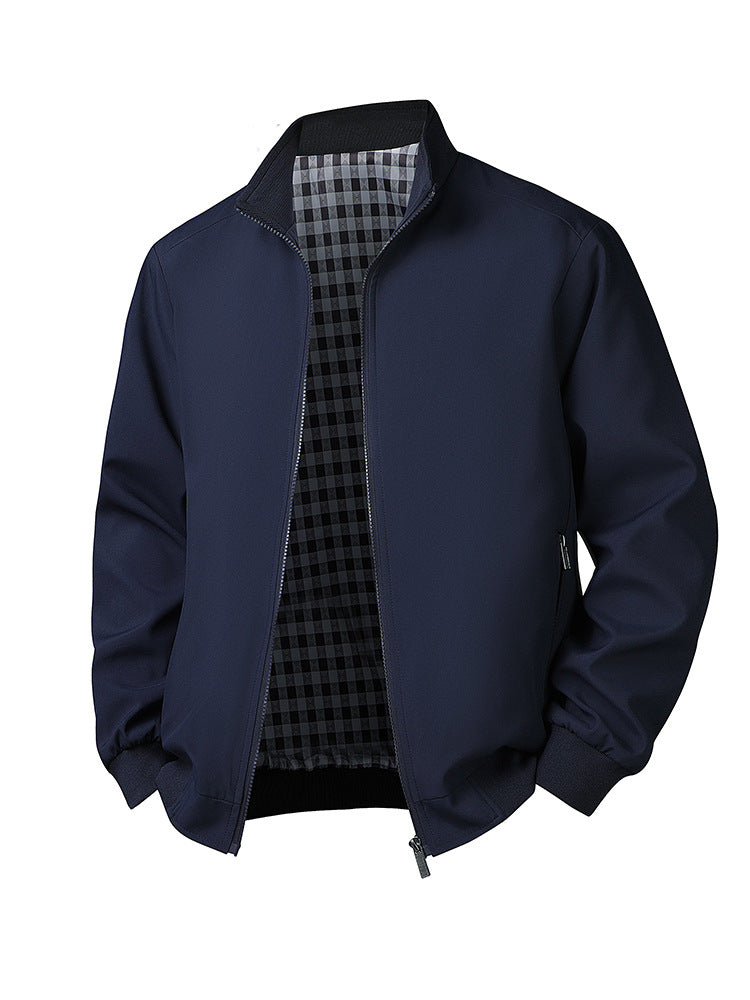 Classic men's lightweight zip-up jacket, offering comfortable and stylish casual outerwear for daily wear.