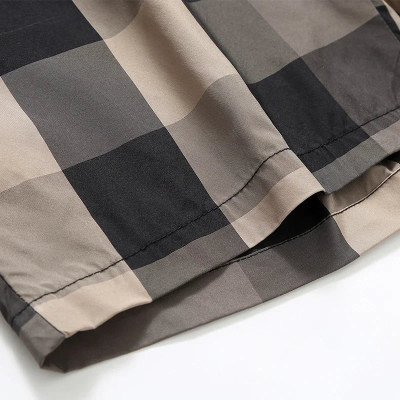 Men's relaxed fit brown/khaki designer shorts. Perfect comfortable and stylish bottoms for summer fashion.