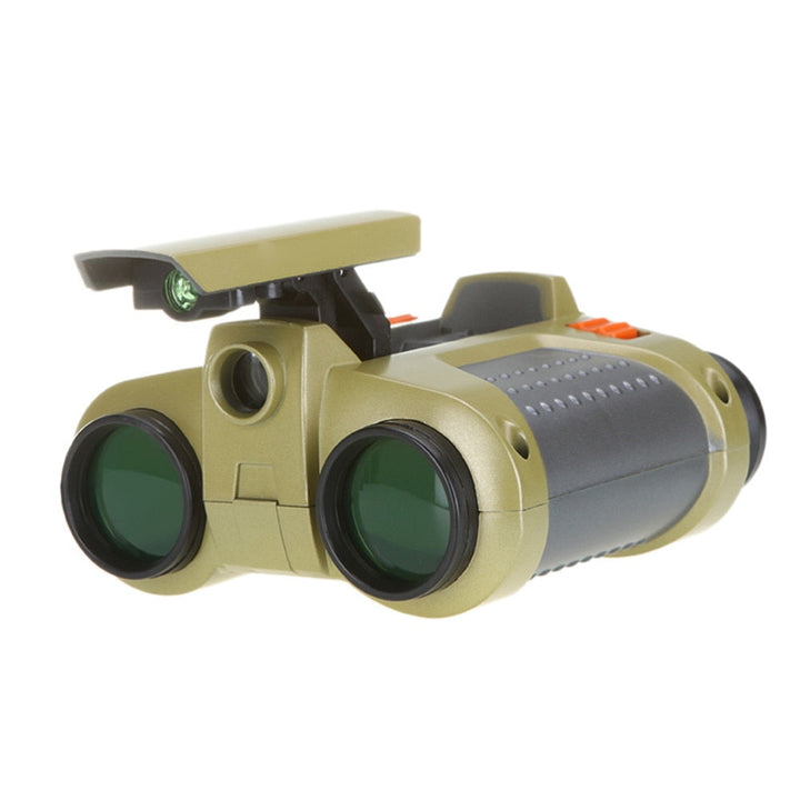 Kids' outdoor adventure binoculars with night vision; durable explorer gear for nature observation & educational play.
