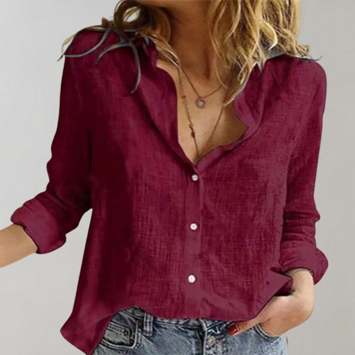 Classic women's everyday blouse, comfortable and stylish. A versatile, timeless top for all-season elegant wear.