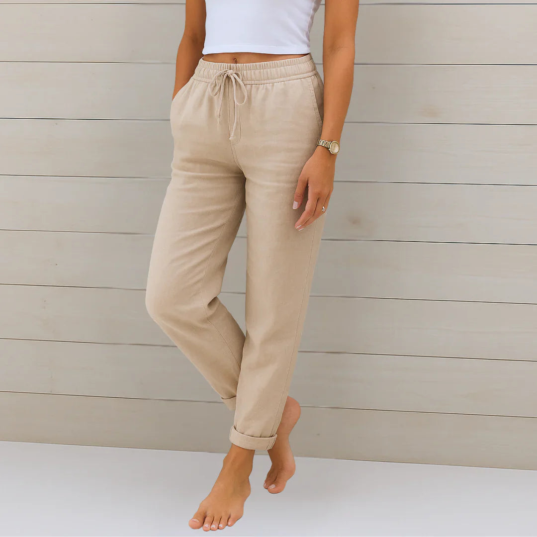 Women's comfortable stretch trousers for effortless everyday style. Ideal for spring & summer.